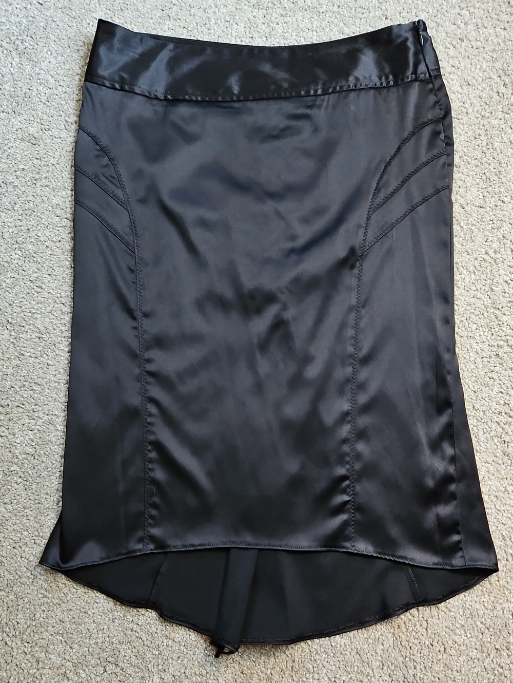 Candie's Black High-Low Asymmetrical and Ruched Satin Skirt Size Junior 3
